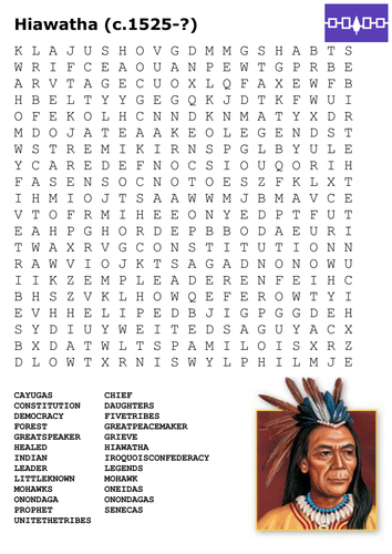 Hiawatha Word Search 