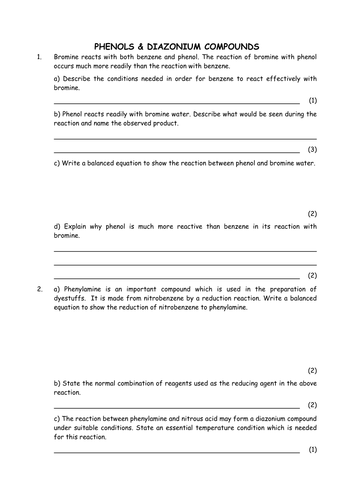 Chemistry: Phenols and diazonium compounds