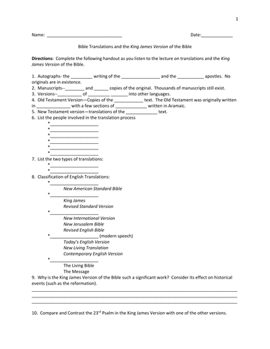 The Translation Process and the KJV