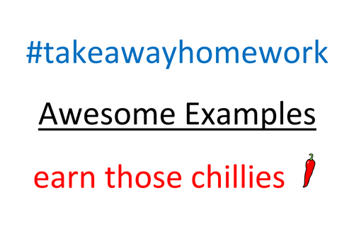 Takeaway Homework Menu - Mathematics