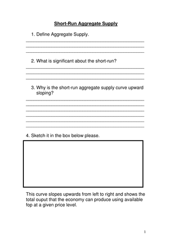SRAS template for notes AS or IB Economics