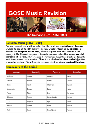 Romantic Music - Revision Guide