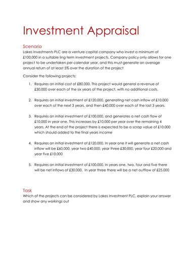 Investment Appraisal
