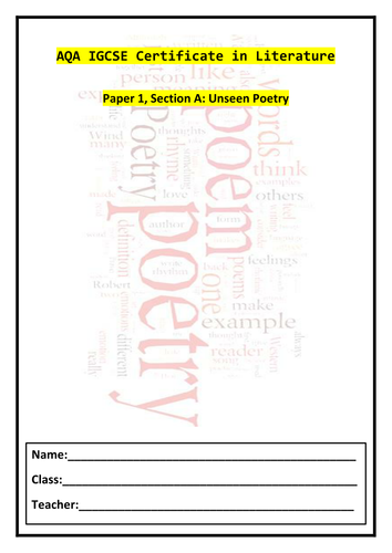 Unseen Poetry Anthology