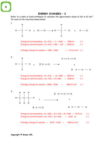 Chemistry: Calculating Energy changes 