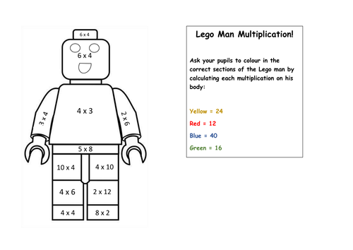 lego man multiplication teaching resources