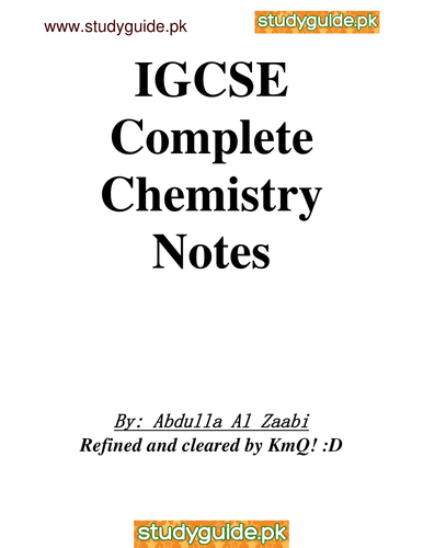 IGCSE Chemistry revision notes