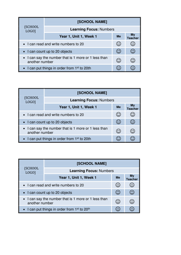 36 Year 1 Weekly Pupil Success Criteria - Maths