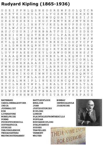 Rudyard Kipling Word Search