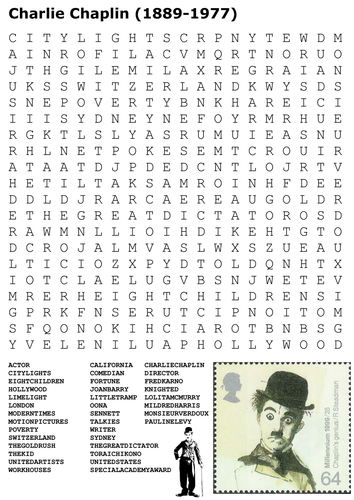 Charlie Chaplin Word Search