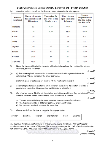 Circular And Satellite Motion Worksheet Answers Promotiontablecovers