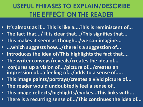 Useful Words and Phrases to Explain Effect | Teaching Resources