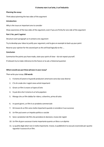 Italian cinema essay image