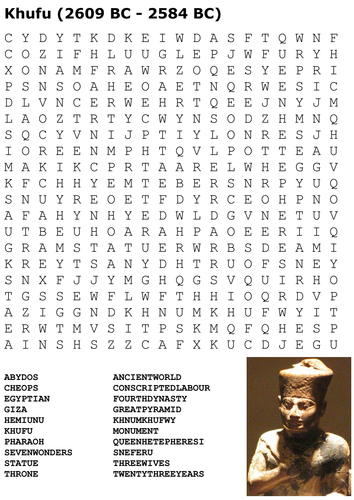 Khufu Ancient Egypt Word Search