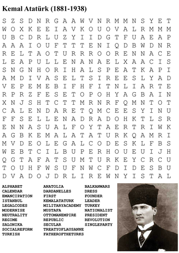 Kemal Atatrk Word Search