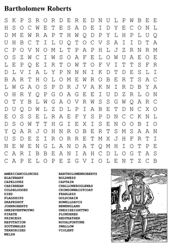 Bartholomew Roberts Word Search