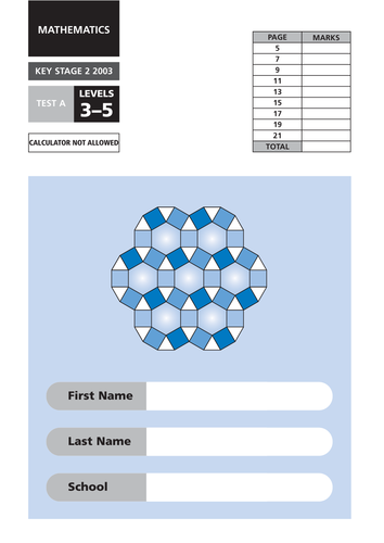 Complete Set of Maths SATs Papers for every year from 2003-2015