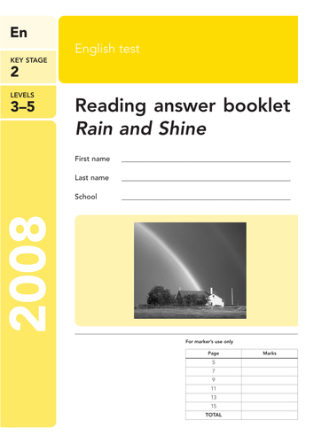 2008 Key Stage 2 Reading Papers - To the Rescue