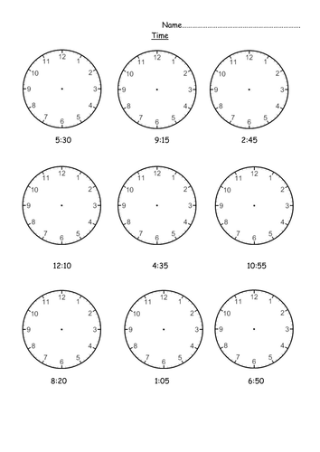 Time Worksheet | Teaching Resources