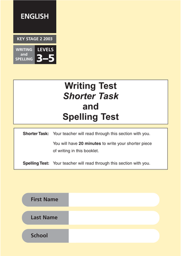 2003-2012 writing SATs Tasks