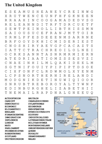 The United Kingdom Word Search
