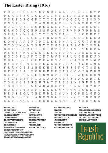 The Easter Rising Word Search