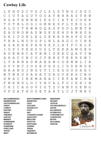 Cowboy Life Word Search