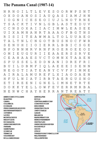 The Panama Canal Word Search