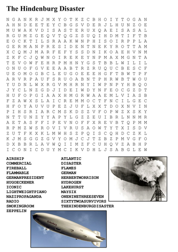 The Hindenburg Disaster Word Search