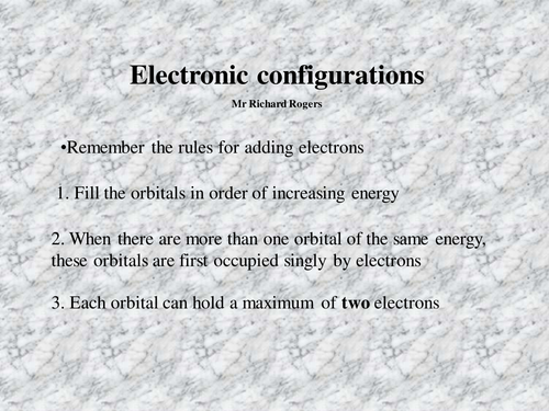 Electronic configurations presentation
