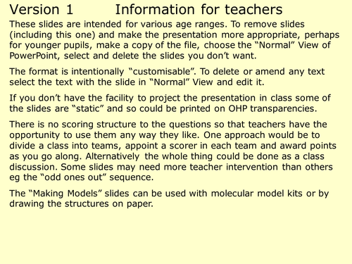 Quiz for 16+ Chemistry Students.