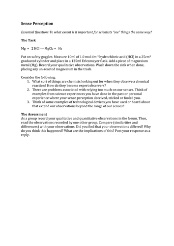 Science Tasks for IBDP Theory of Knowledge 