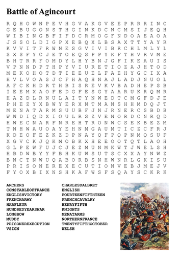 Battle of Agincourt Word Search