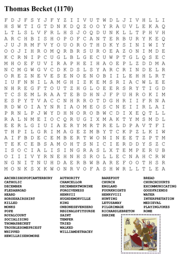 Thomas Becket Word Search