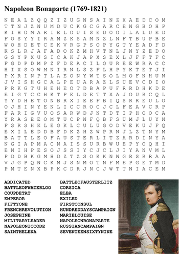 Napoleon Bonaparte Word Search