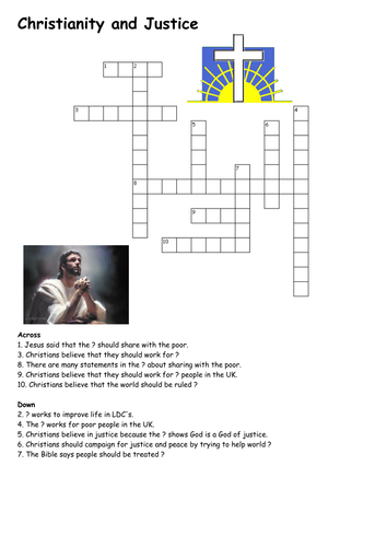 Christianity and Justice Crossword