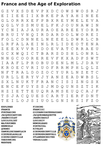 France and the Age of Exploration Word Search