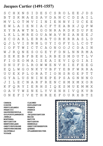 Jacques Cartier Word Search