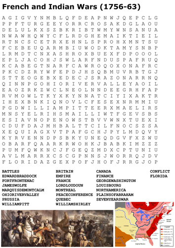 French and Indian Wars Word Search