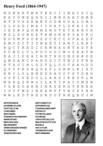 Henry Ford Word Search