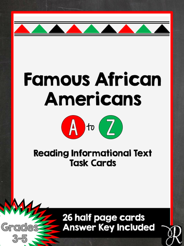 A to Z Task Cards: Famous African Americans