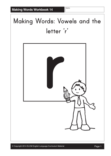 Vowels and the letter ‘r’ (21 pages)