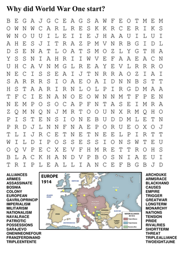 World War One Word Search Pack