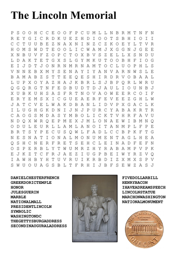 The Lincoln Memorial Word Search