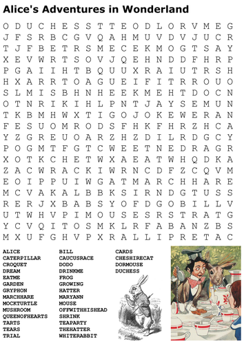 Alice's Adventures in Wonderland Word Search