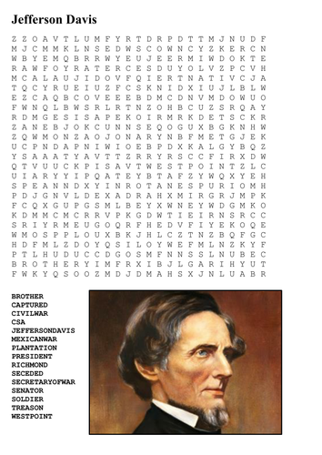 Jefferson Davis Word Search