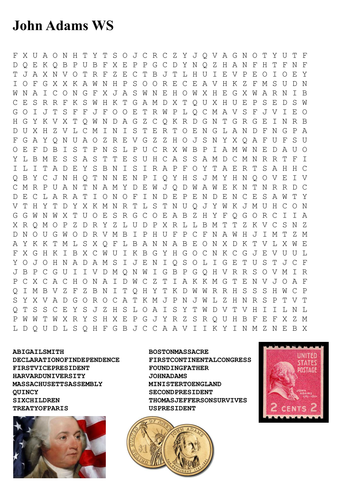 John Adams Word Search