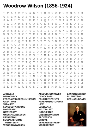 Woodrow Wilson Word Search