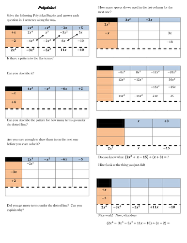 Polydoku! Factoring Polynomials