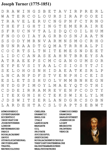 Joseph Turner Word Search